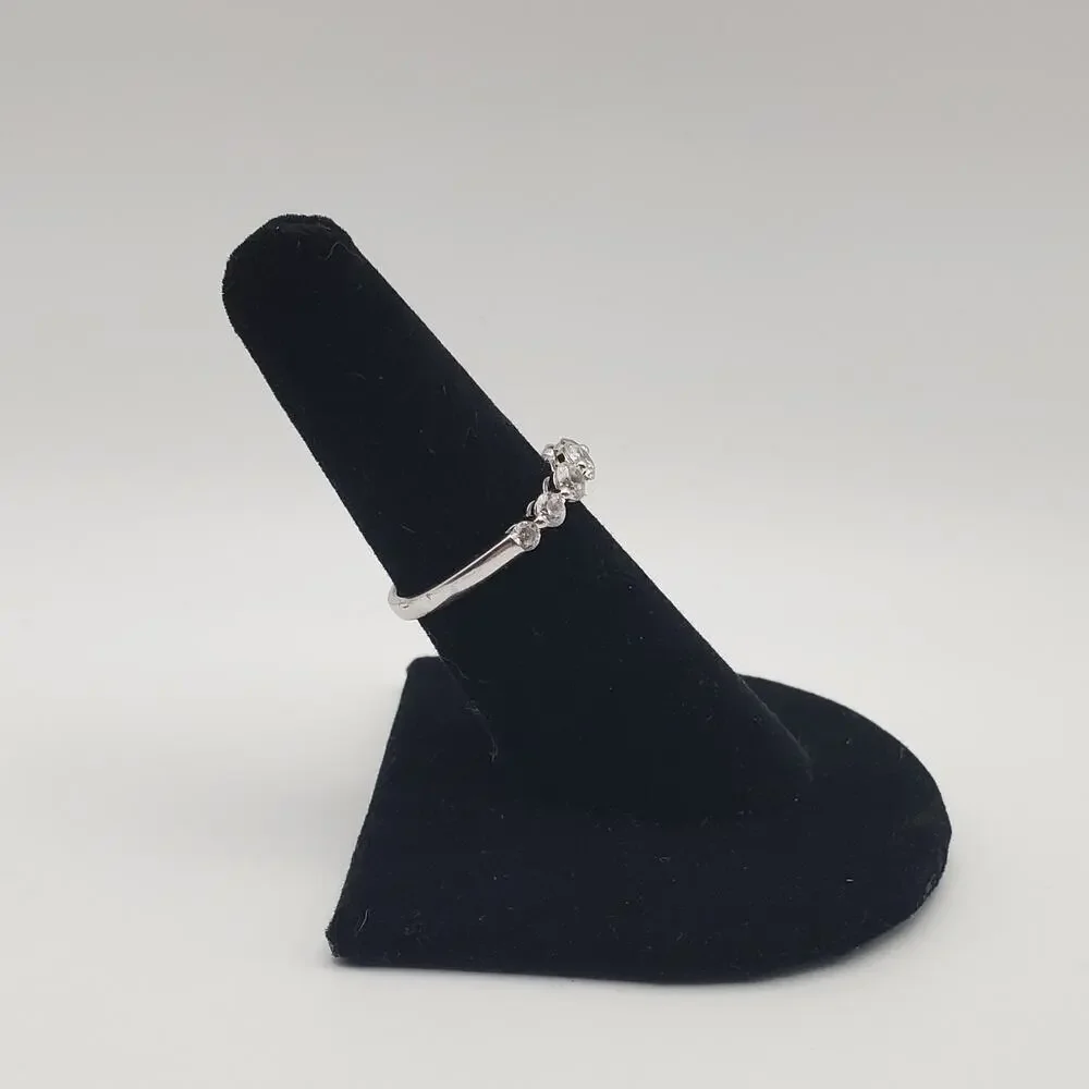 Vintage Sterling Silver 925 Ring Bar Lafonn Platinum Over Sterling Size 7 - Picture 2 of 9